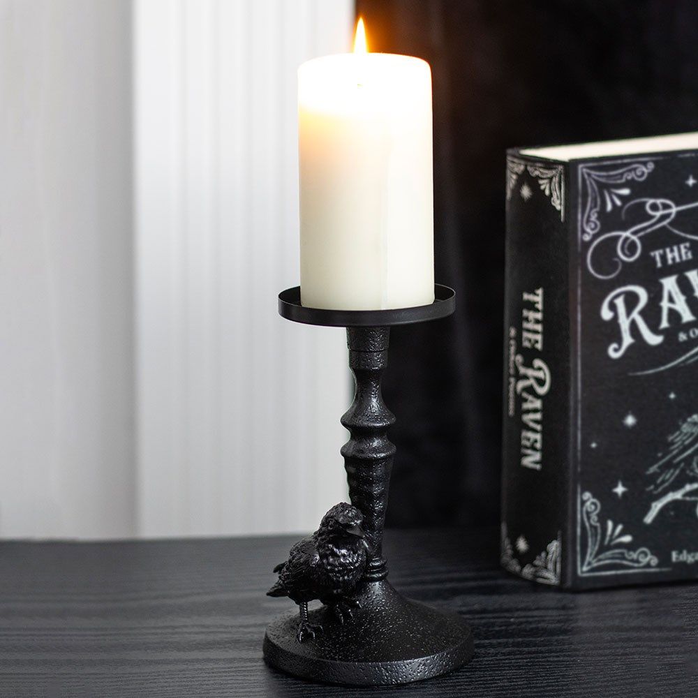 Raven Pillar Candle Holder