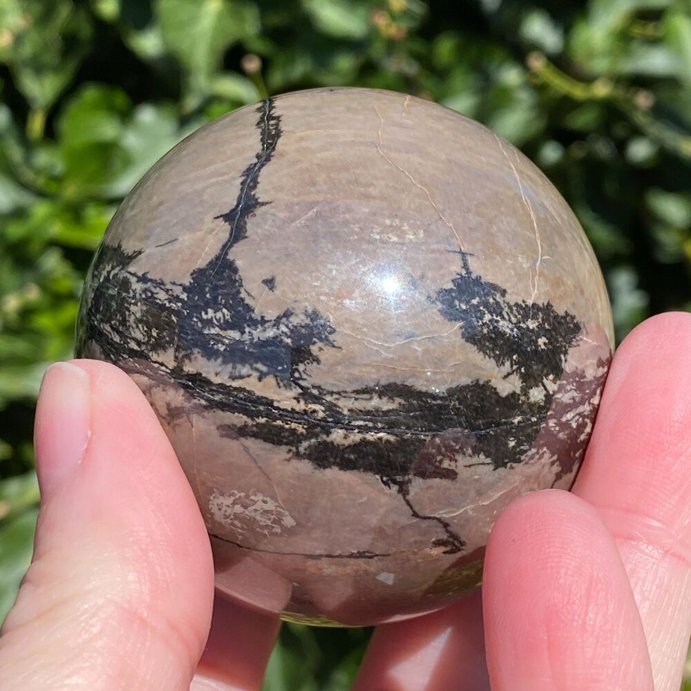 Rhodonite Oxidised Sphere with stand