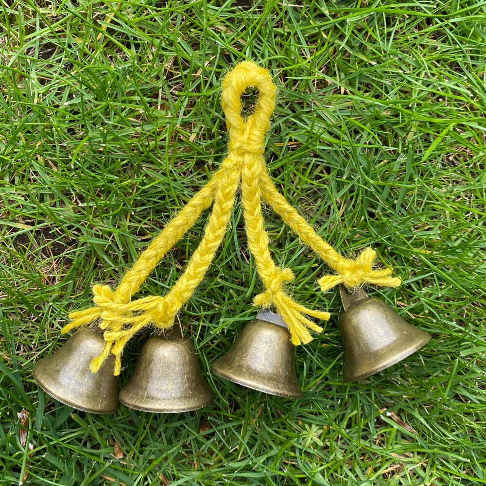 Witch Bells ~ Handcrafted by Freya ~ Yellow #2 (4 bells)