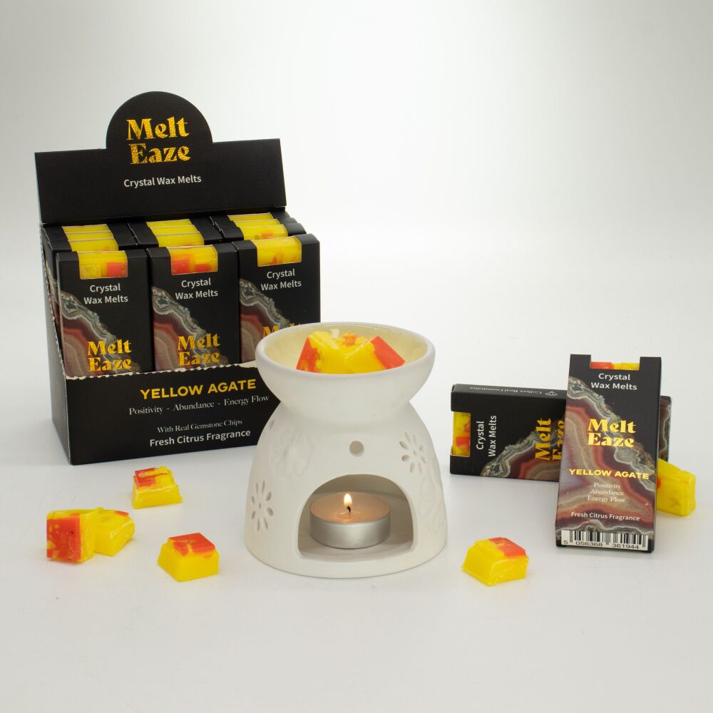Wax Melt Snap Bar with Yellow Agate with a Citrus Scent