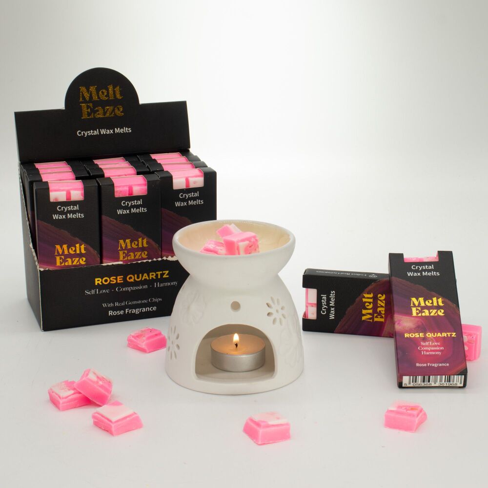 Wax Melt Snap Bar with Rose Quartz and Rose Scent