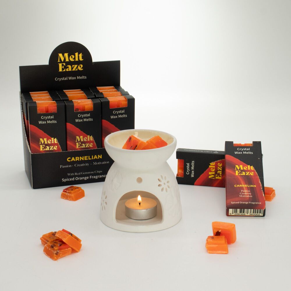 Wax Melt Snap Bar with Carnelian and a Spiced Orange Scent