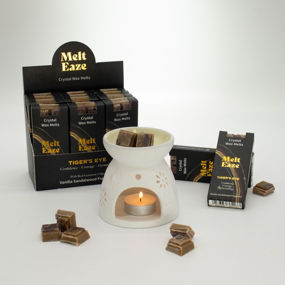 Wax Melt Snap Bar with Tiger Eye and a Vanilla Sandalwood Scent