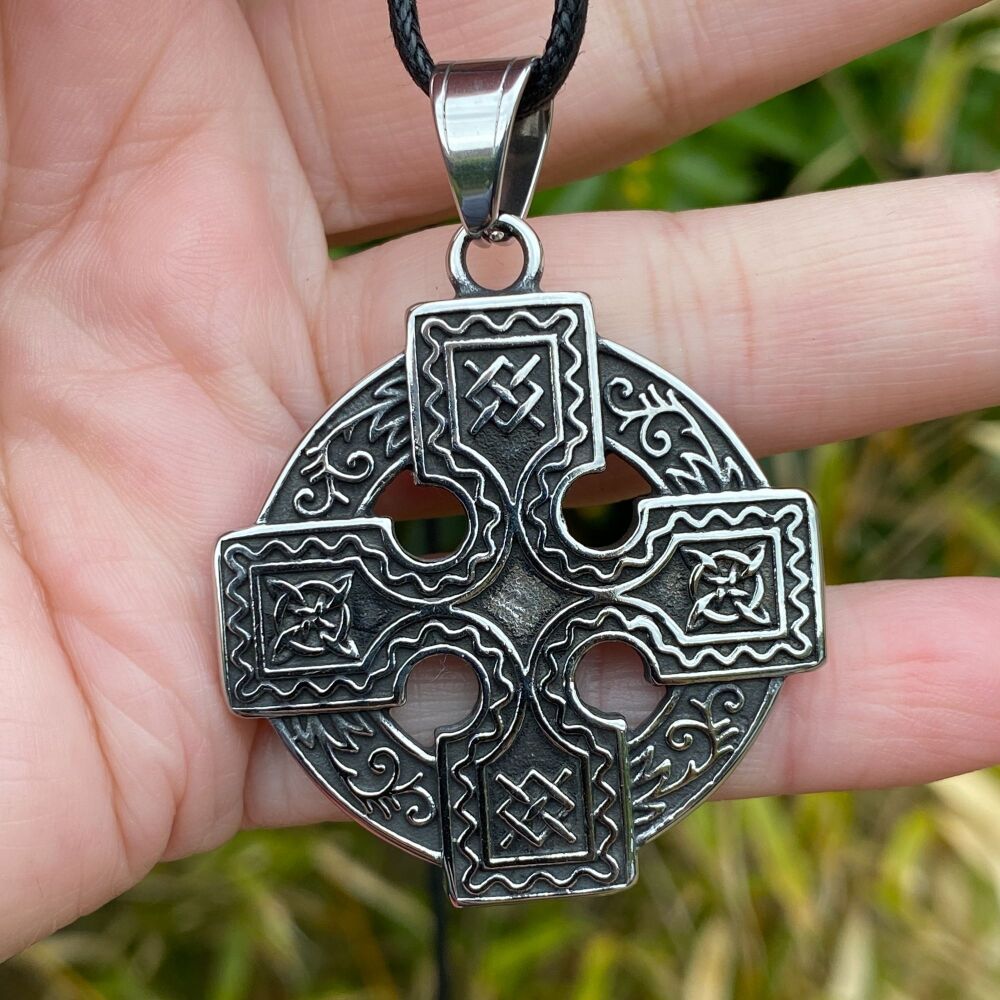 A Stunning Stainless Steel Pendant with Celtic Cross