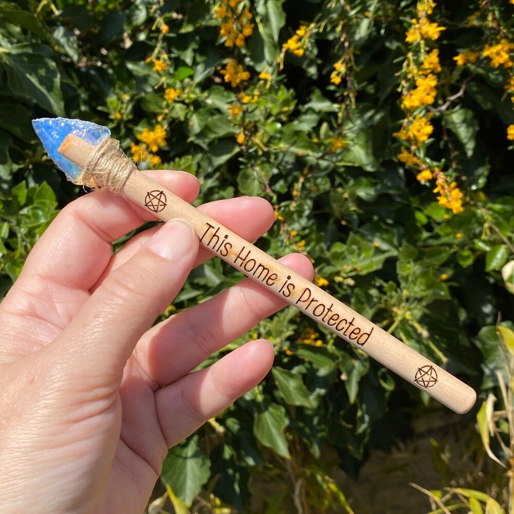 ** A Stunning Wooden Athame with Opalite Arrow Head