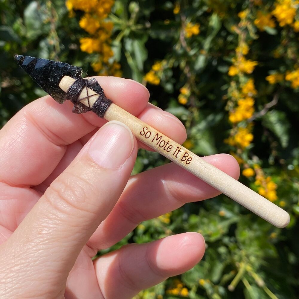 ** A Very Cute little Athame or Wand with Black Obsidian Arrowhead