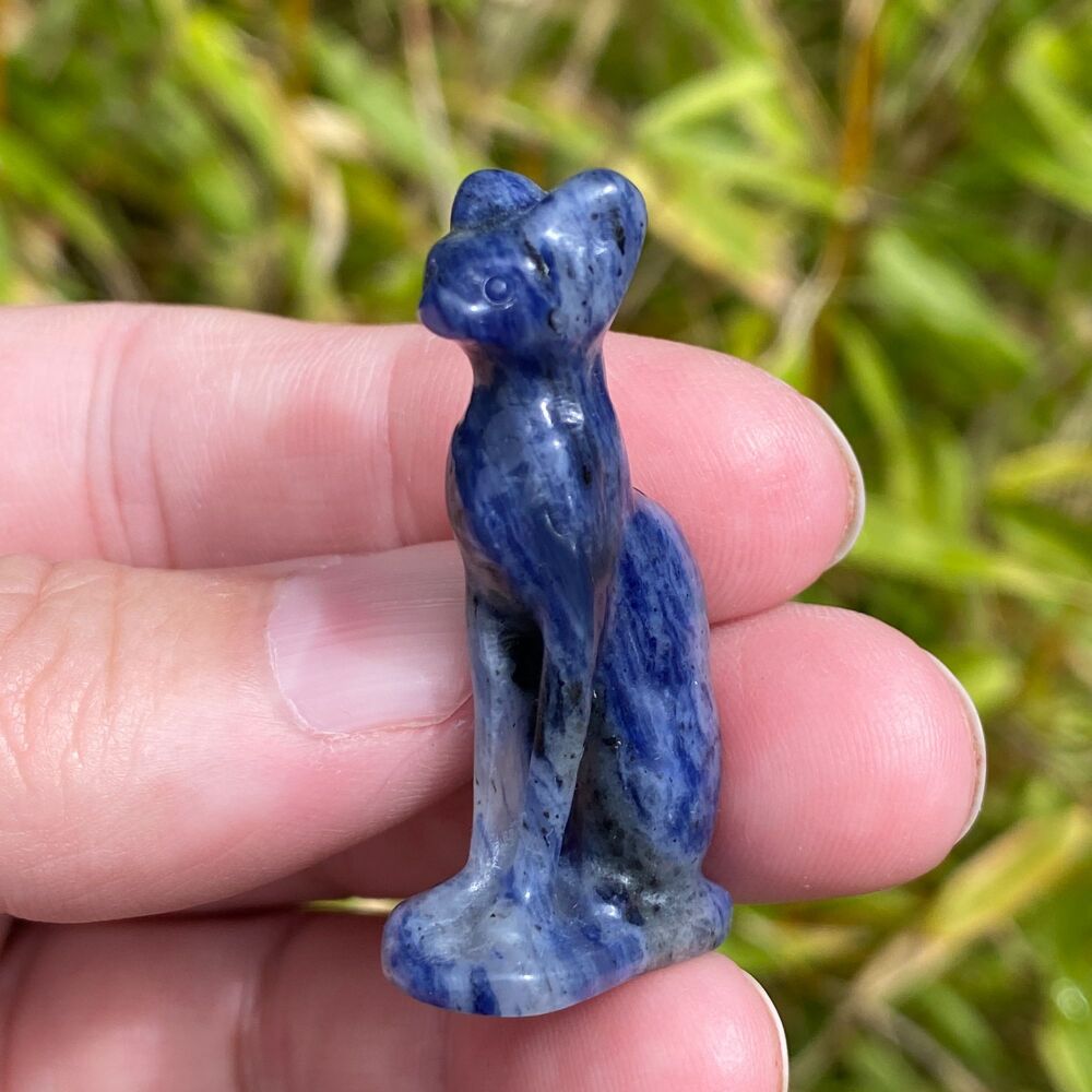 Bast Cat Miniature Figurine ~ Sodalite A
