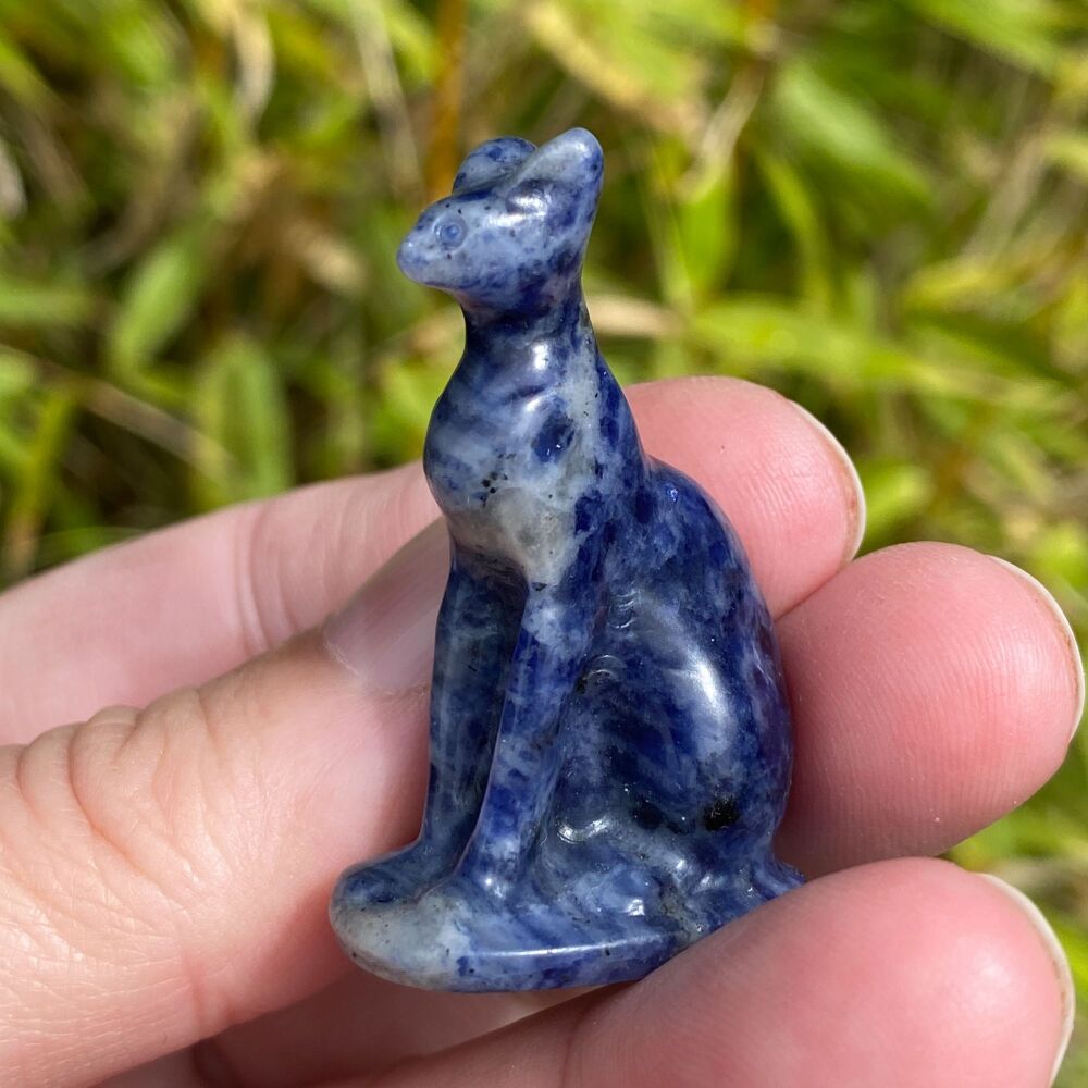 Bast Cat Miniature Figurine ~ Sodalite B