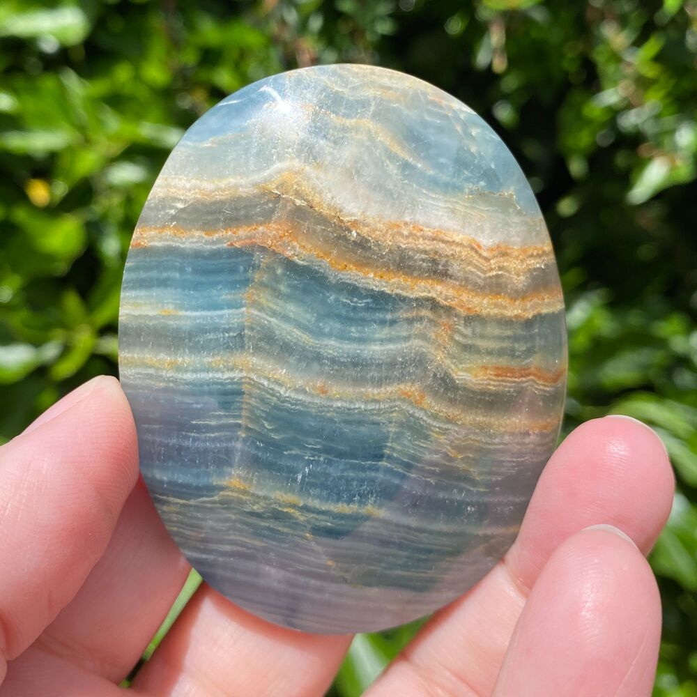 Palm Stone ~ Lemurian Aquatine Calcite