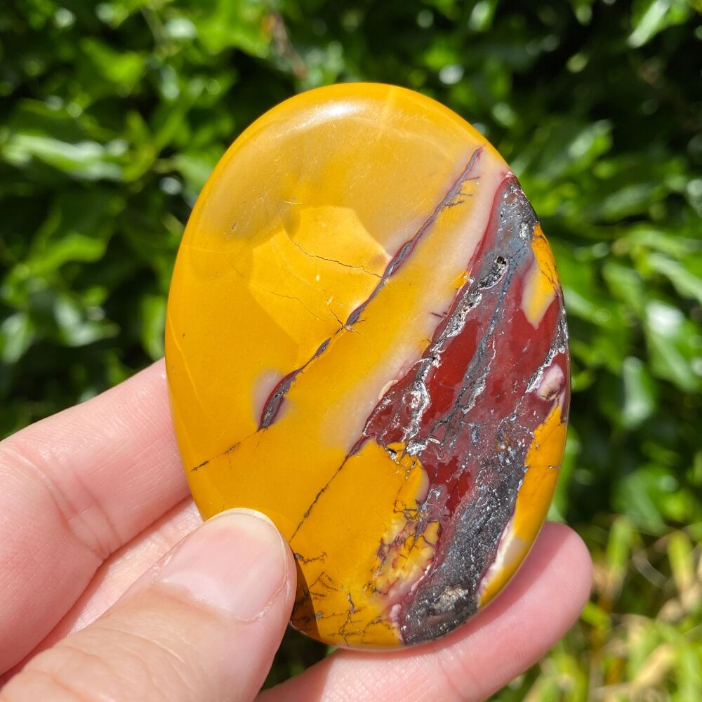 Palm Stone ~ Yellow and Red Mookaite