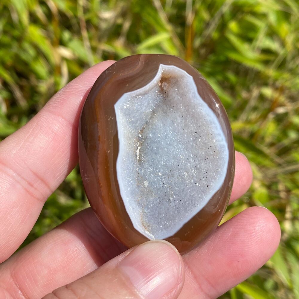 Druzy Agate Mini Palm Stone ~ #A