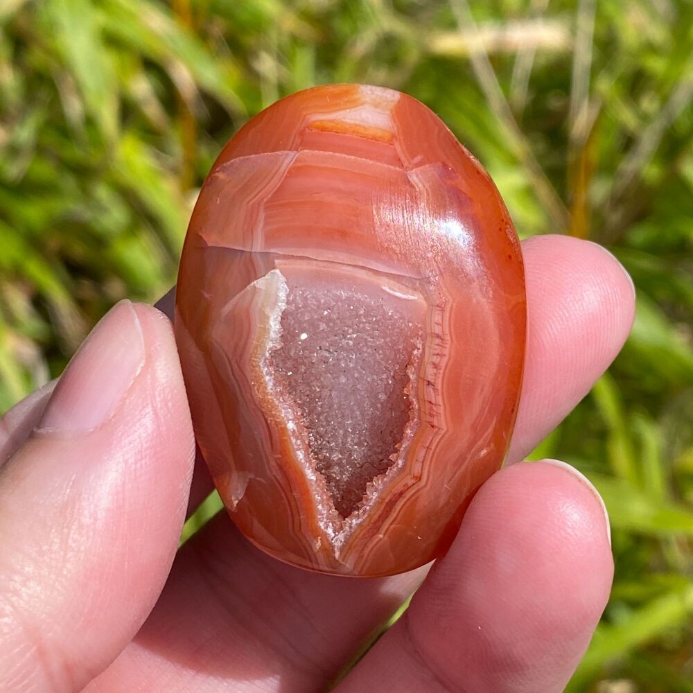 Druzy Agate Mini Palm Stone ~ #C