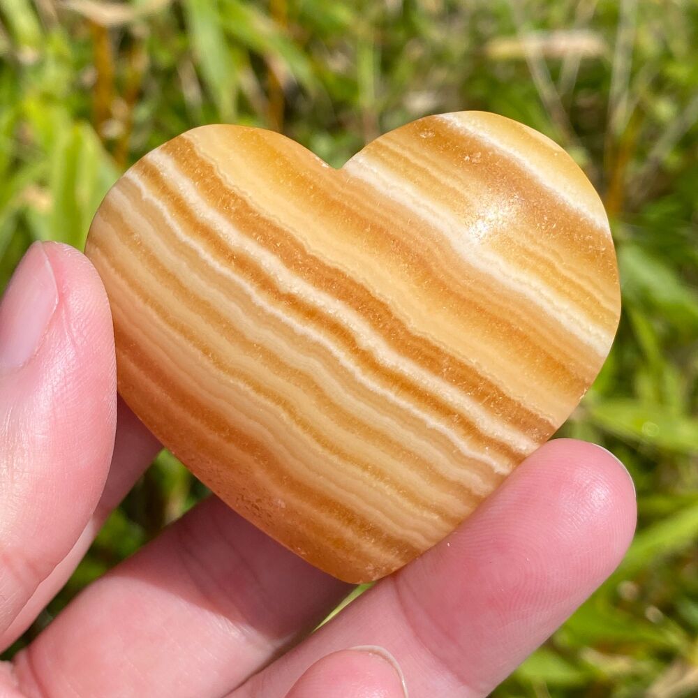 Orange Banded Calcite Heart ~ #A
