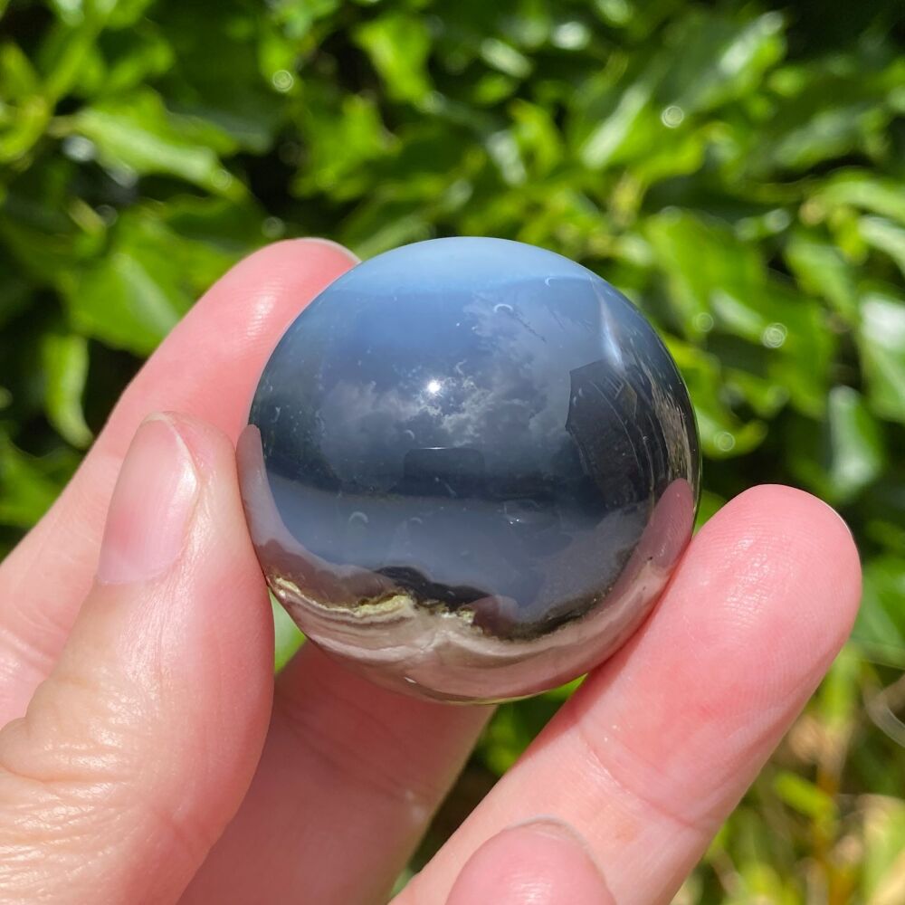 Volcano Agate Sphere with its own stand ~ #B