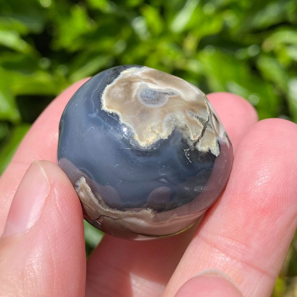 Volcano Agate Sphere with its own stand ~ #C