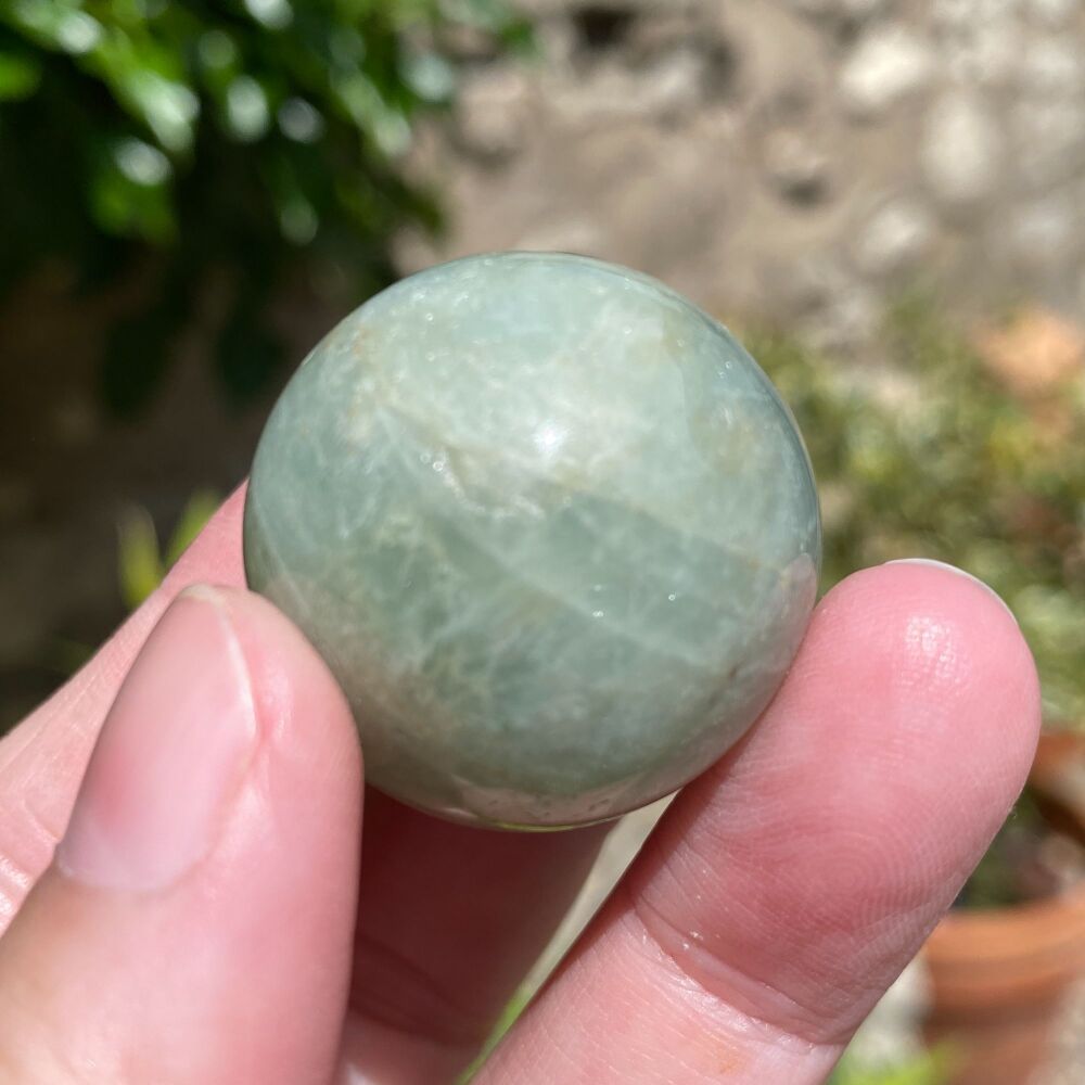 Aquamarine Sphere with its own stand ~ #B