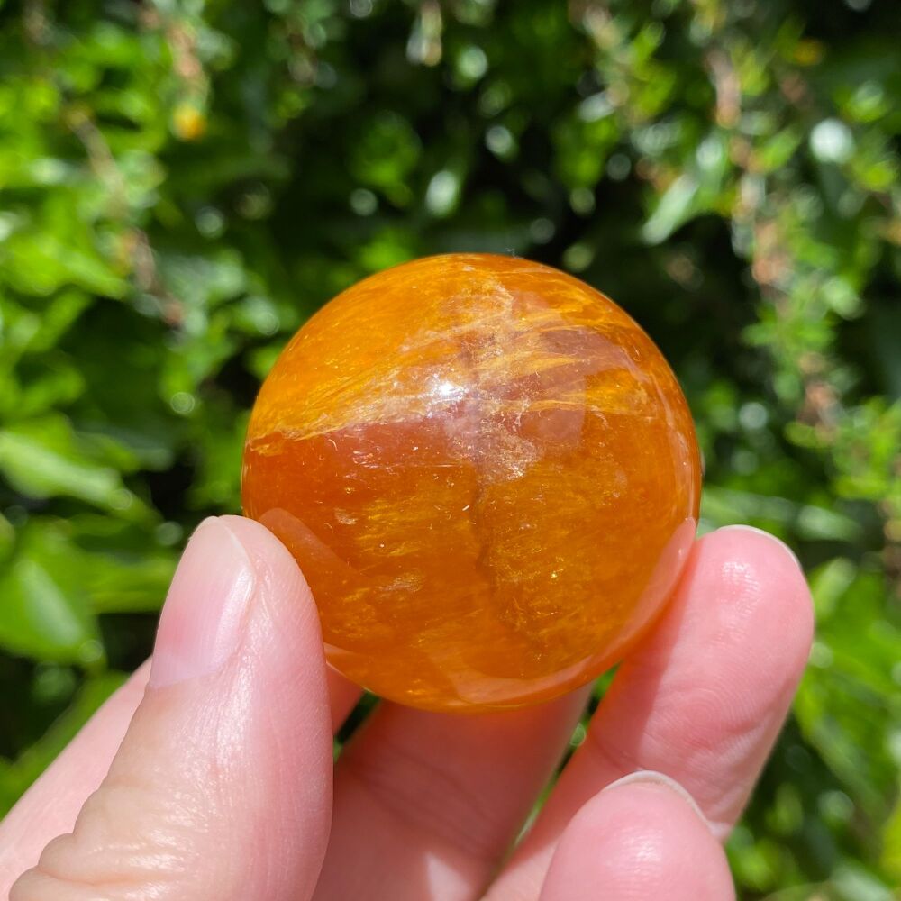 Golden Fluorite Sphere with its own stand