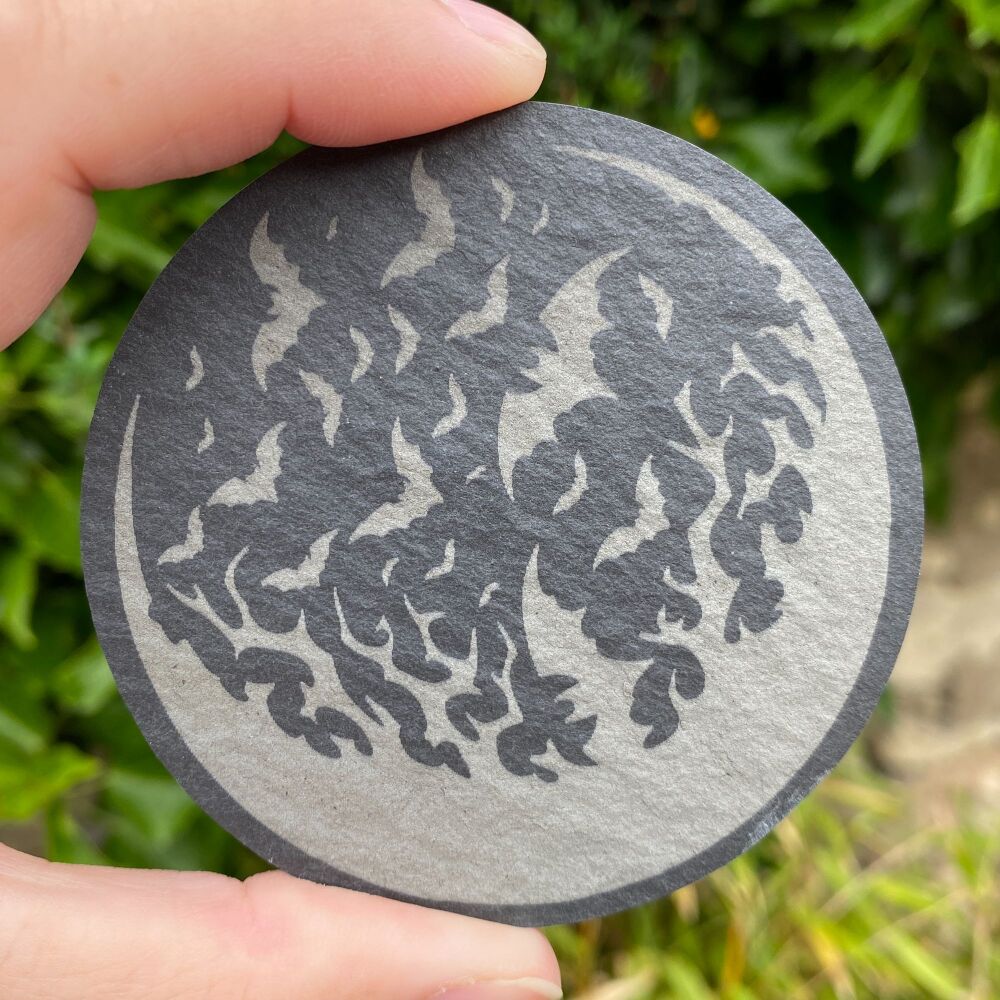 Fridge Magnet with Moon and Bats design