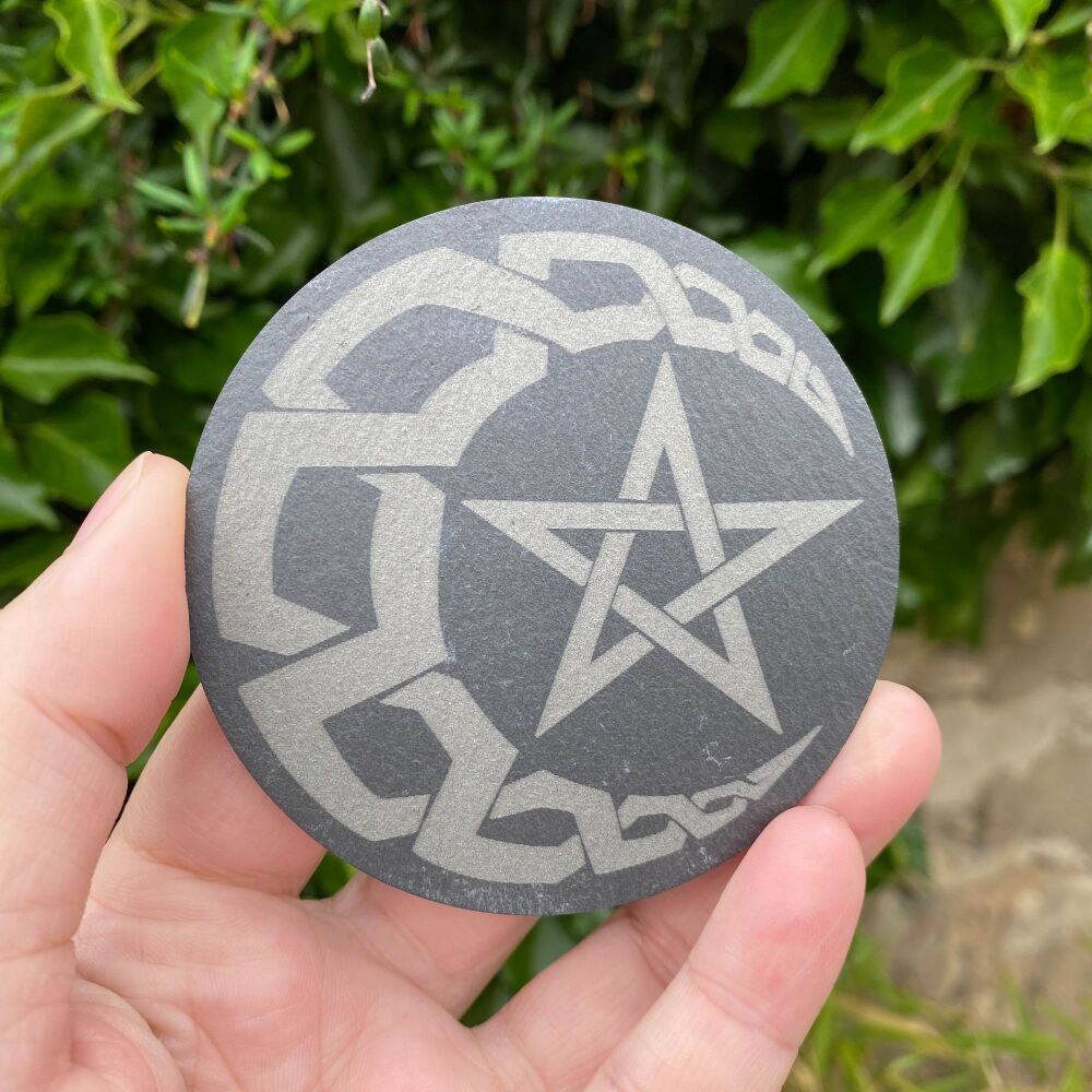 Fridge Magnet with Moon Pentagram Design