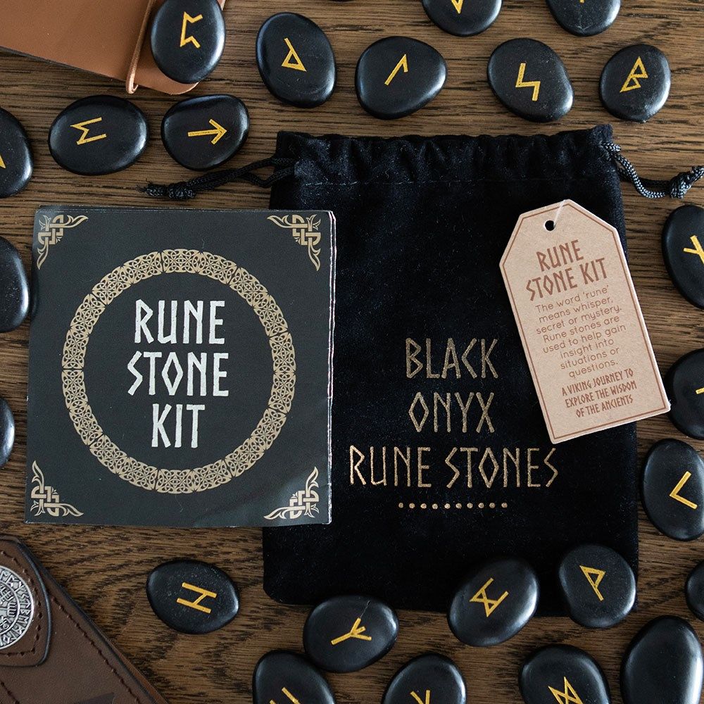 Set of 25 Black Onyx Viking Runes
