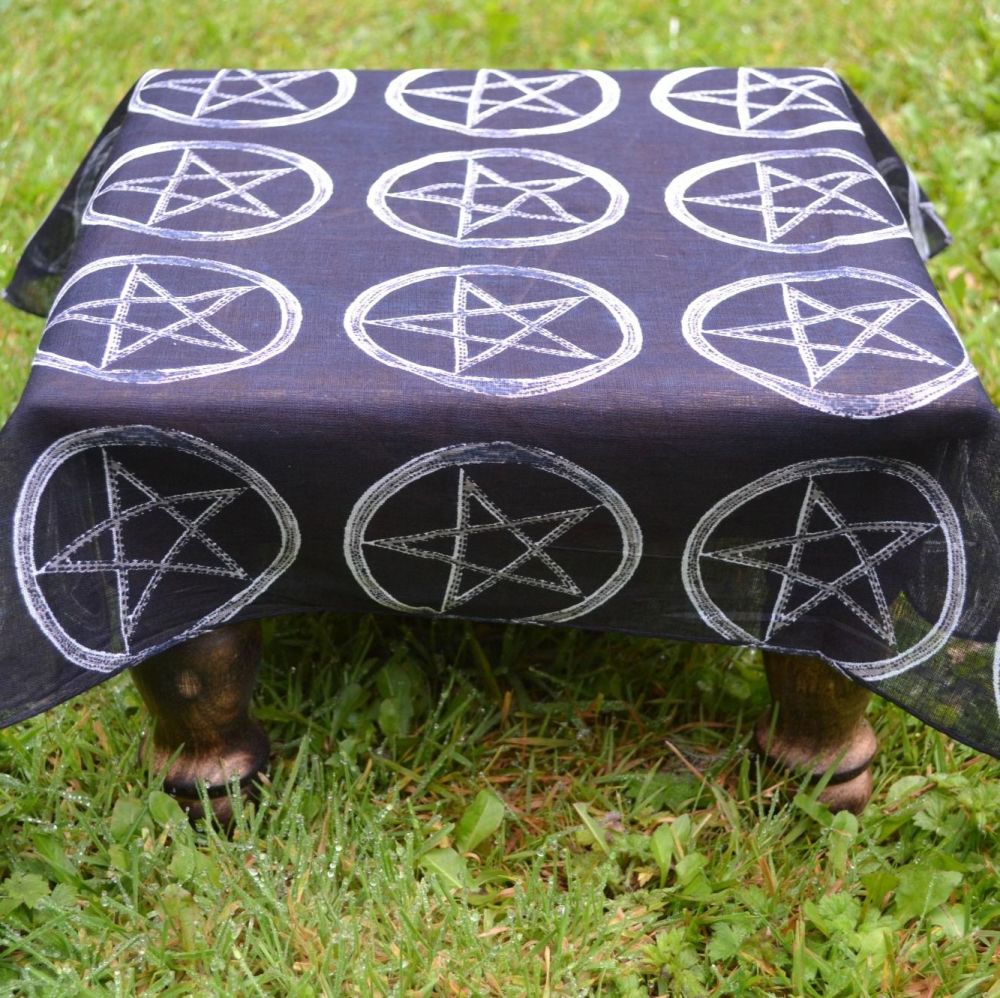 Altar Cloth ~ Black with Pentagram Design