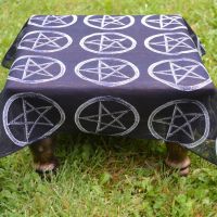 Altar Cloth ~ Black with Pentagram Design 20" x 20"