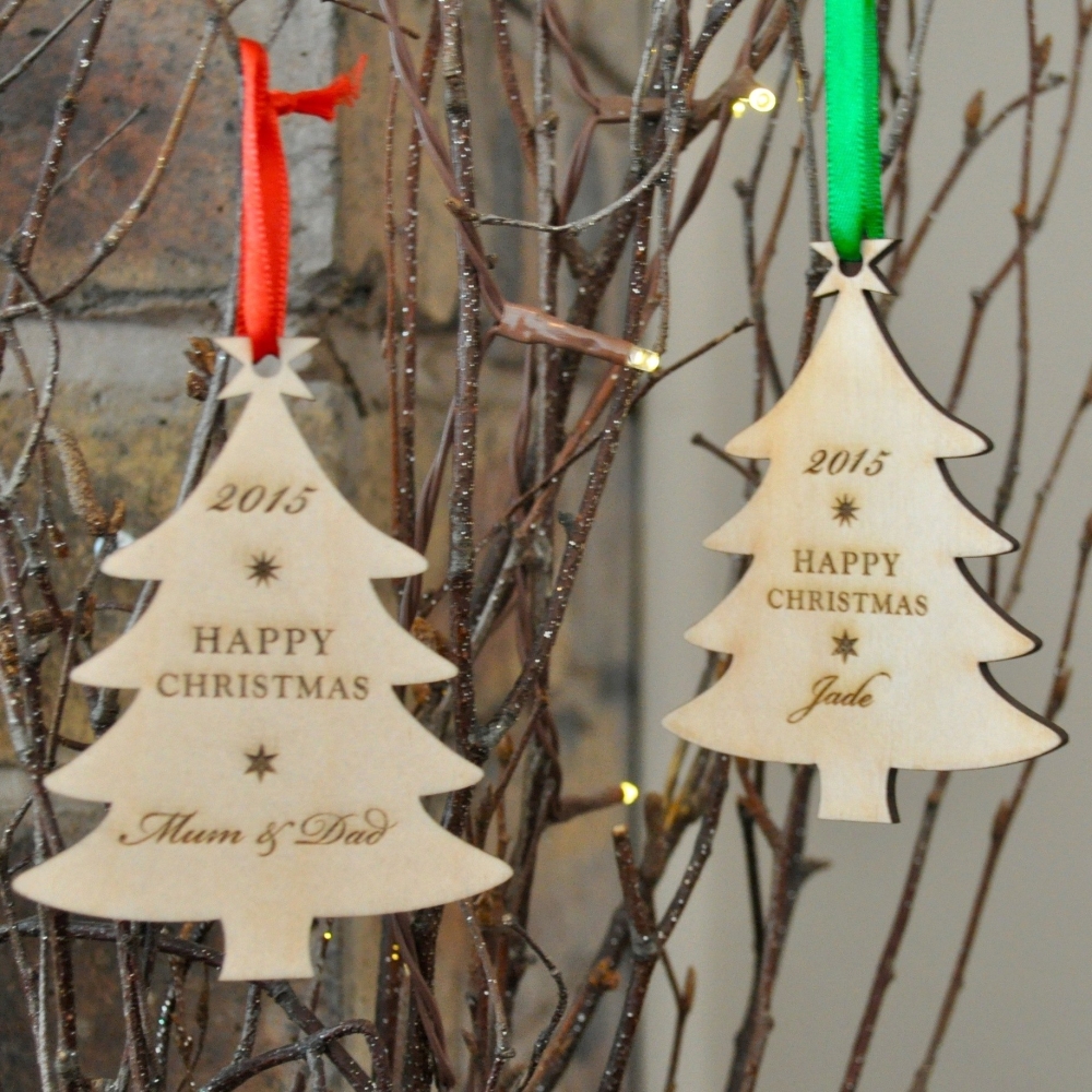 Personalised Wooden Tree Bauble