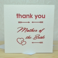 Laser Cut Mother Of The Bride Thank You Card