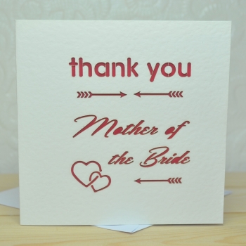 Laser Cut Mother Of The Bride Thank You Card