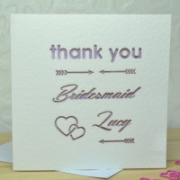 Laser Cut Bridesmaid Thank You Card