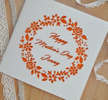 Laser Cut Personalised Mother's Day Card