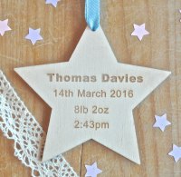 New Baby Wooden Hanging Star
