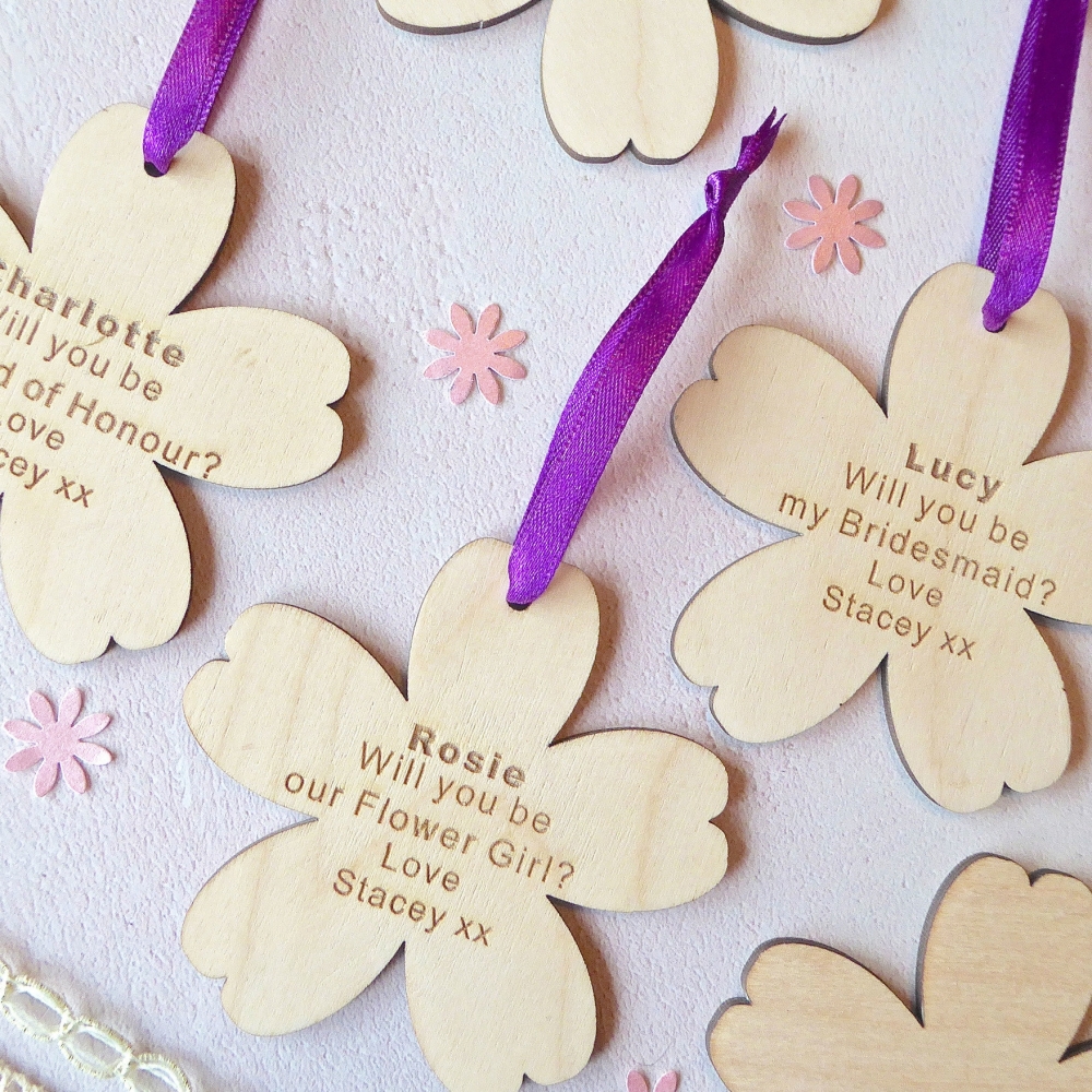 Will You Be My Bridesmaid? Wooden Flower