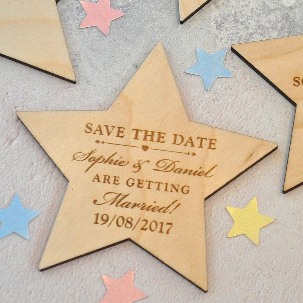 Personalised Save The Date Star Magnet