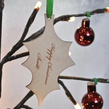 Personalised Holly Christmas Decoration