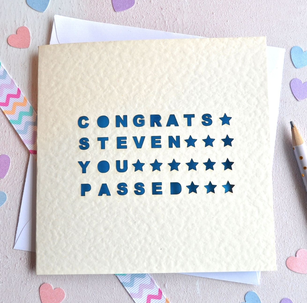 Personalised Laser Cut You Passed Card