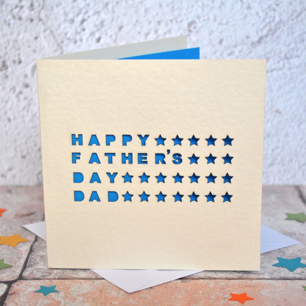 Laser Cut Father's Day 'Dad' Star Card