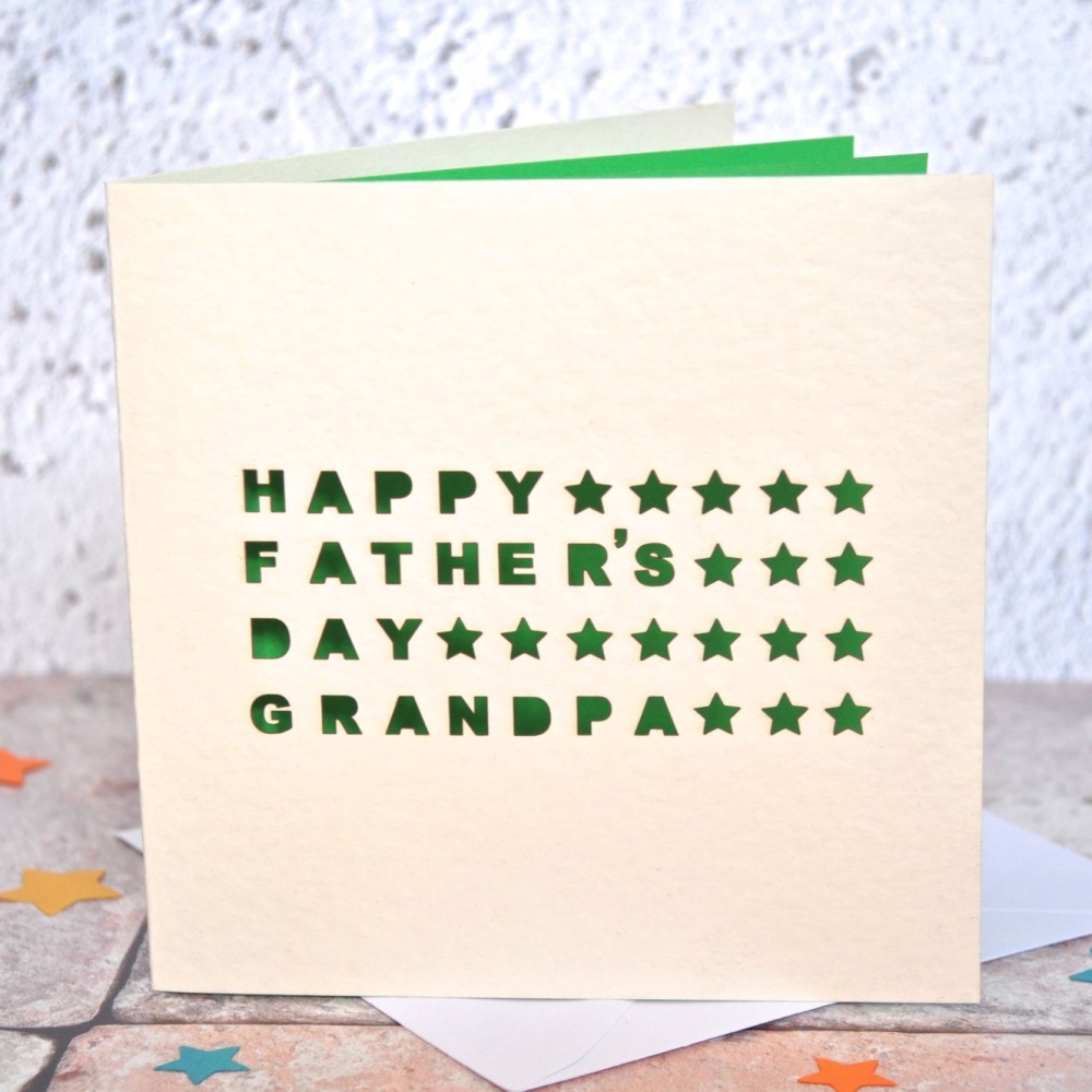 Laser Cut Father's Day 'Grandpa' Star Card