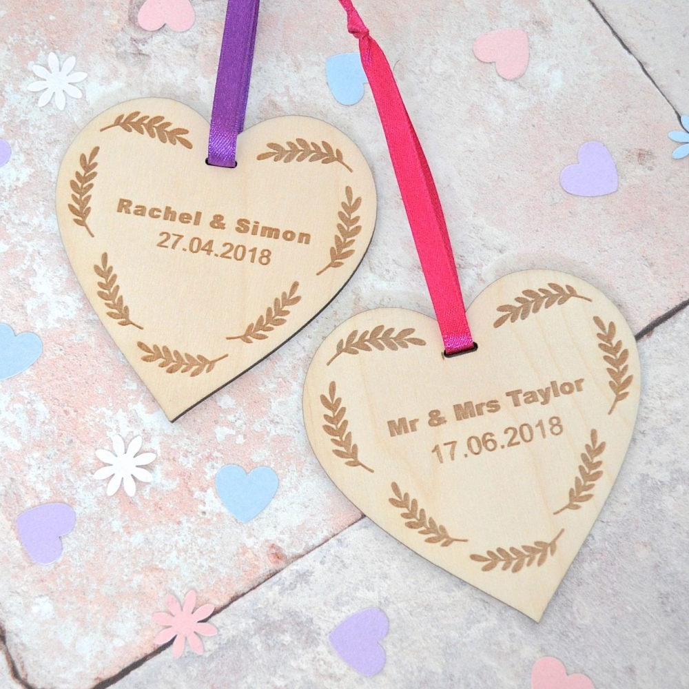 Personalised Wedding Date Wooden Heart