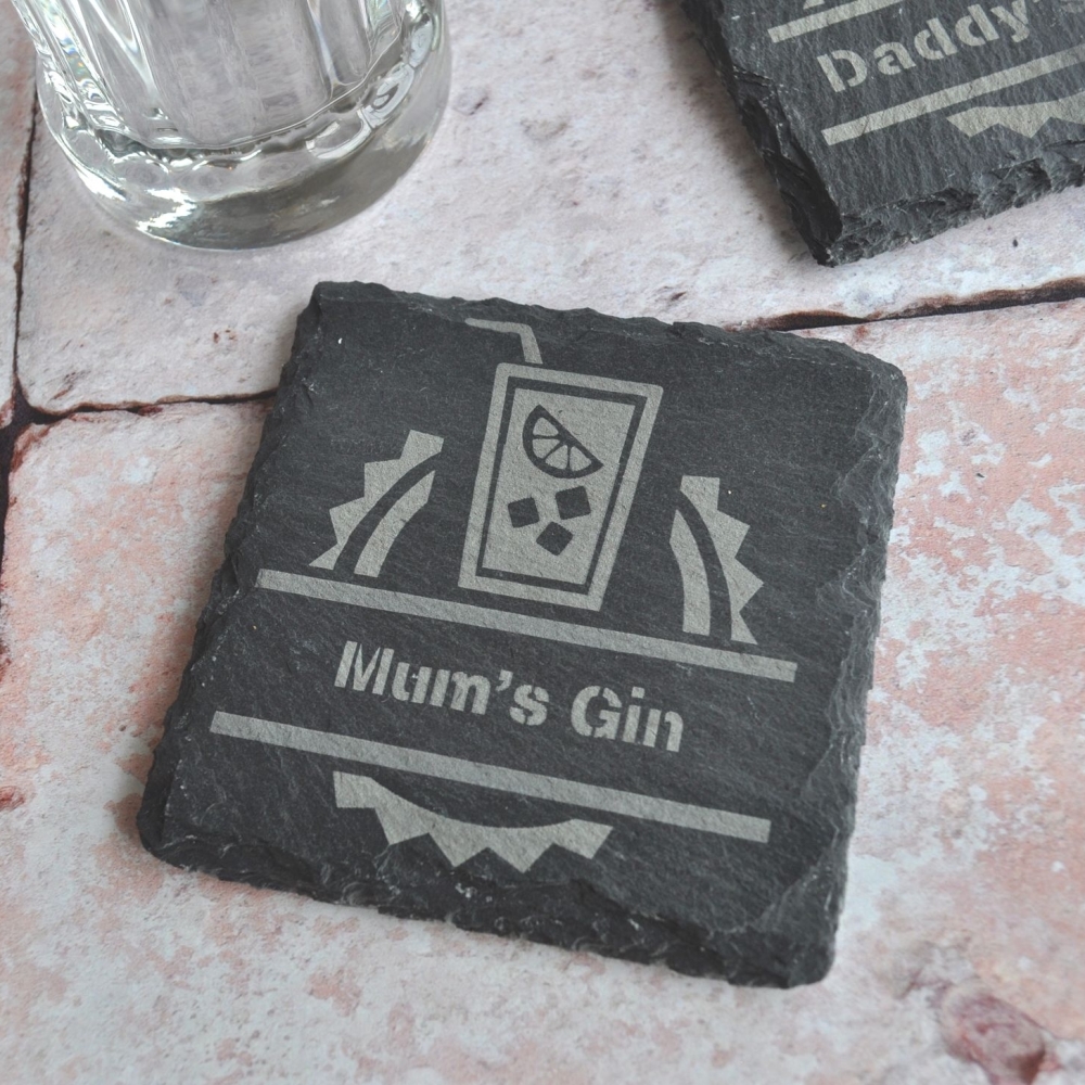 Personalised Gin Slate Coaster
