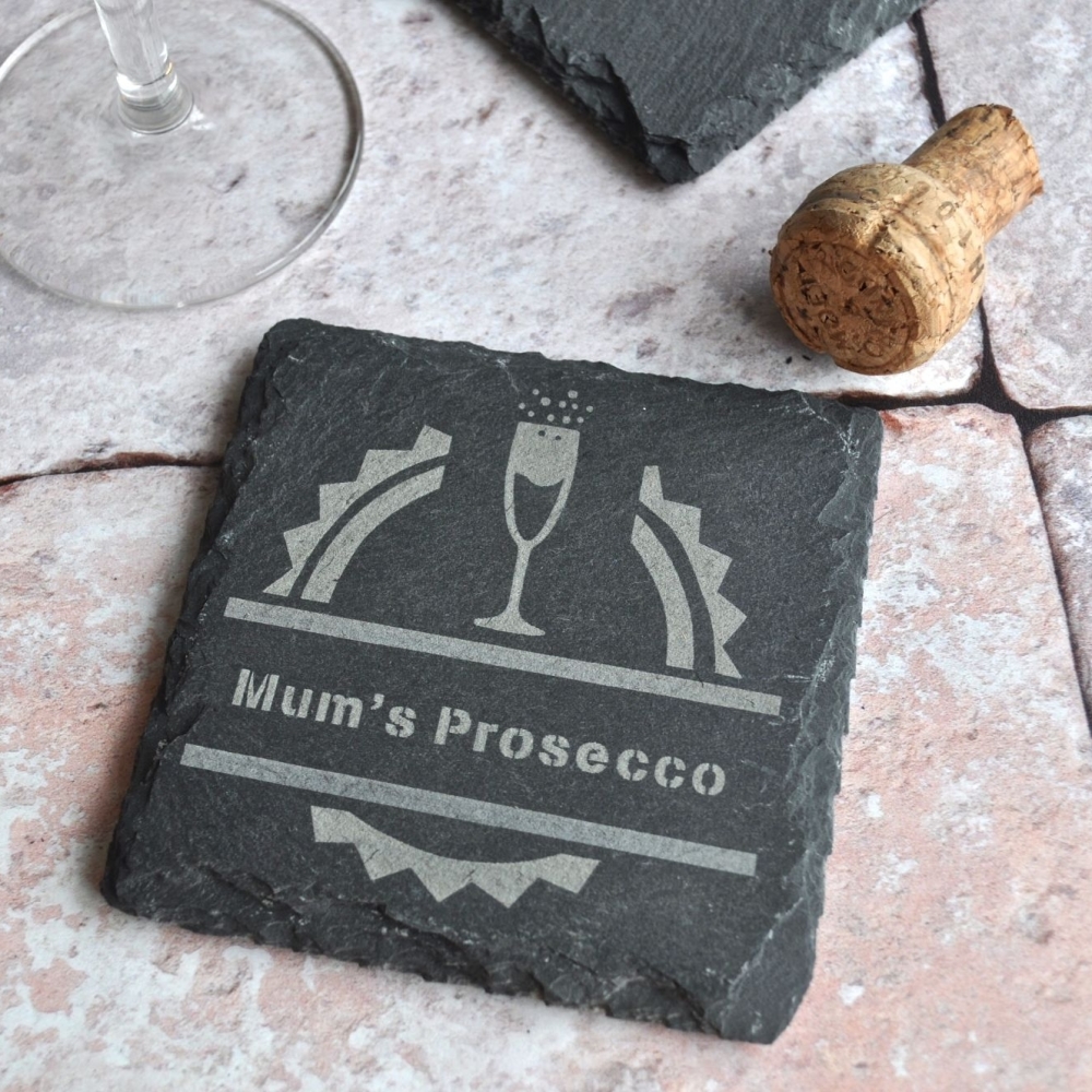 Personalised Prosecco Slate Coaster