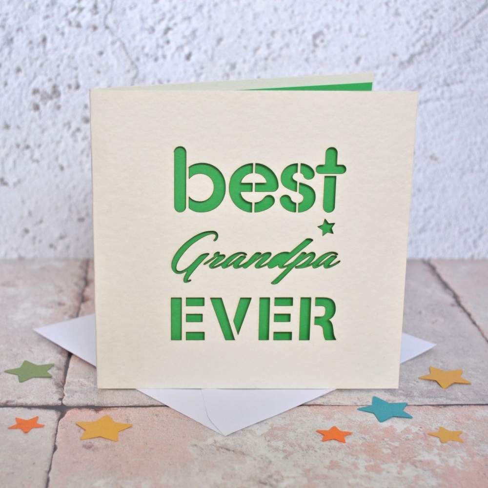 Best Grandpa Ever Laser Cut Card