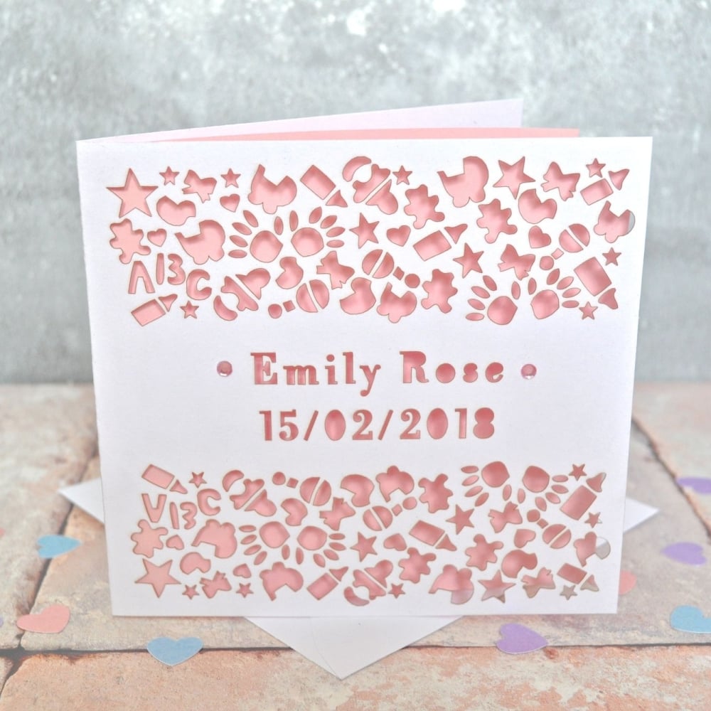 Personalised Laser Cut New Baby Card