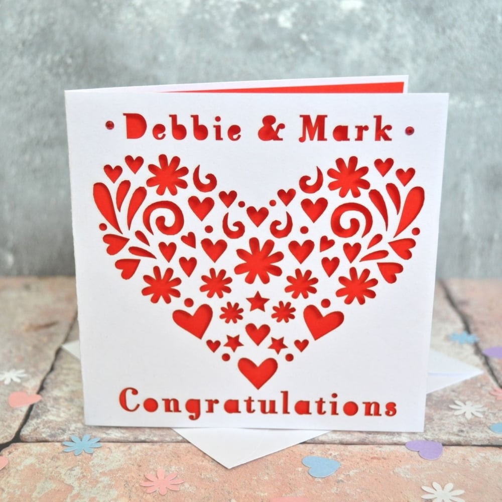 Personalised Laser Cut Heart Card