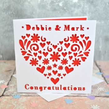 Personalised Laser Cut Heart Card