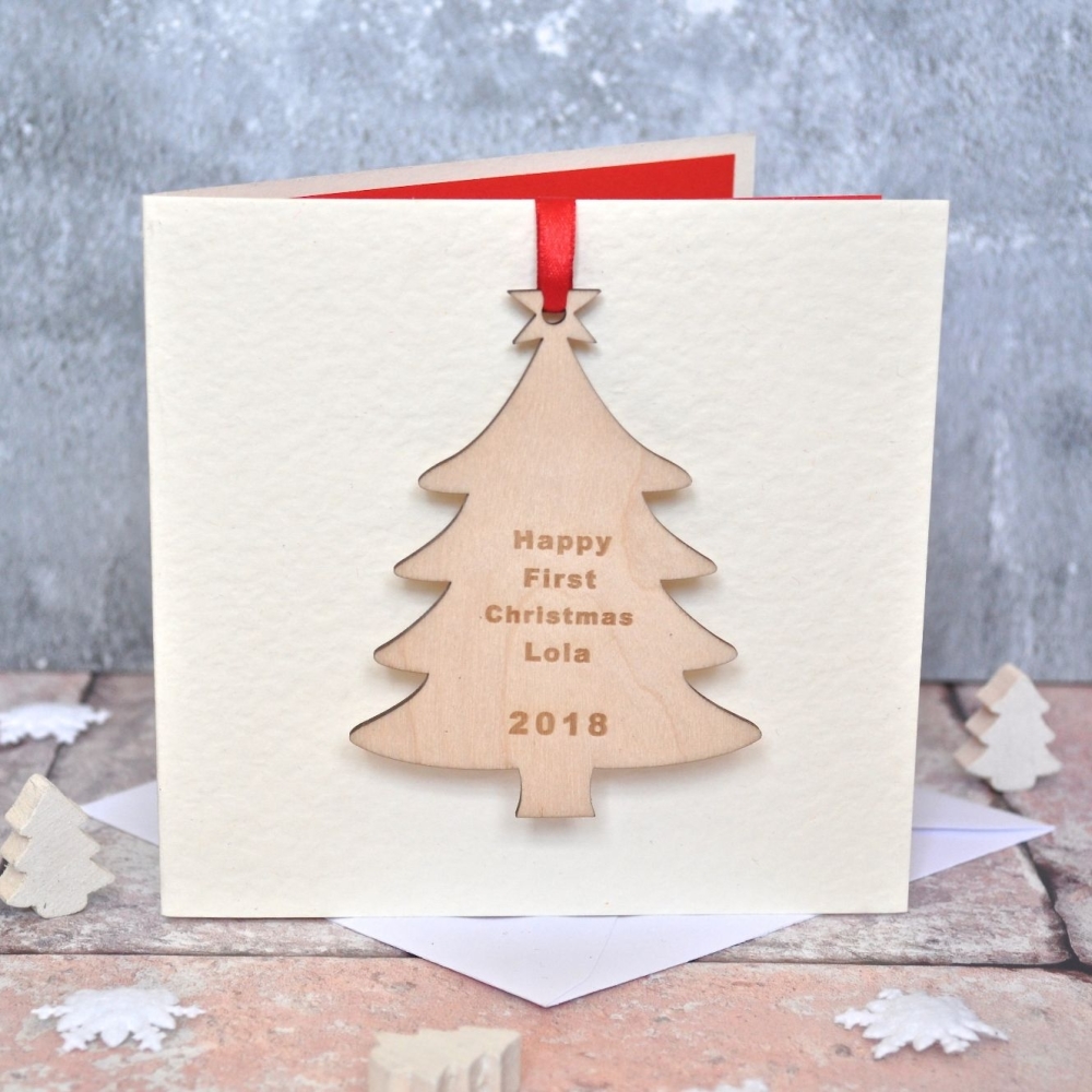 Personalised Tree First Christmas Card
