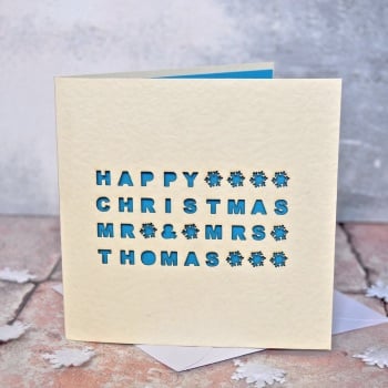 Personalised Laser Cut Couple Christmas Card