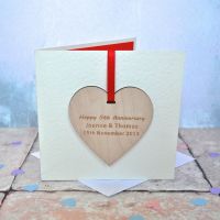 Personalised Anniversary Wooden Decoration Card