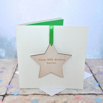 Personalised Birthday Star Keepsake Card