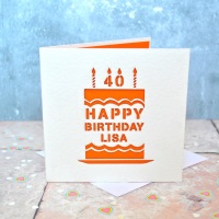 Personalised Laser Cut Birthday Cake Card